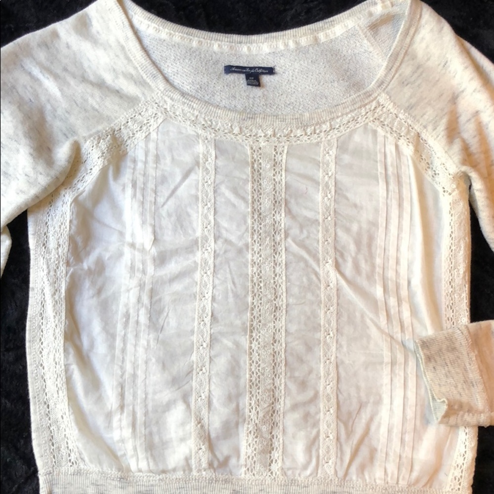 American Eagle Sweater with Lace Front